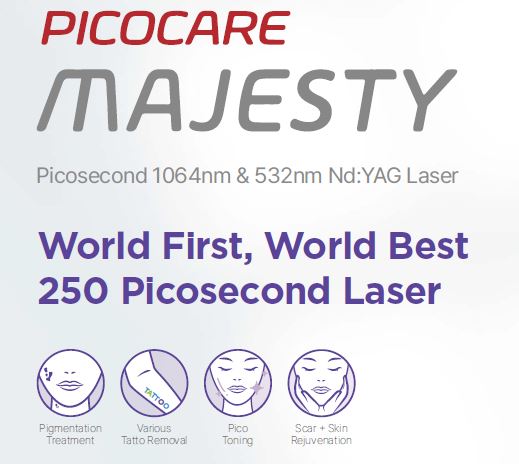 Picocare world best 250 Picosecond laser 1064nm & 532nm Nd: YAG Laser